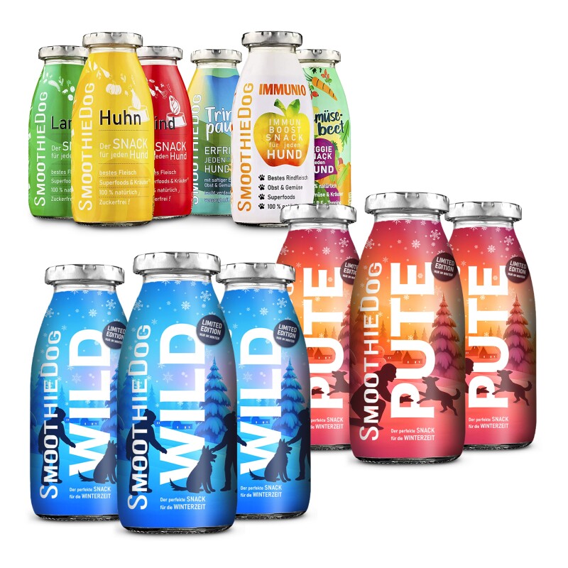 SmoothieDog Mix Paket 6x 250ml + Winter Wild 3x 250 ml + Winter Pute 3x 250 ml