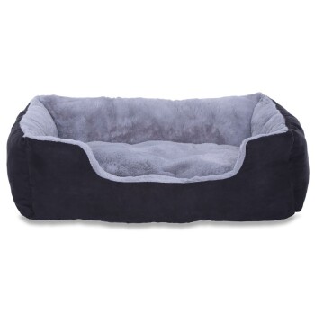 Lionto Hundekissen, Hundebett / Katzenbett mit Wendekissen, Größe (L) ca. 75×60 cm, beige/braun grau/ schwarz L