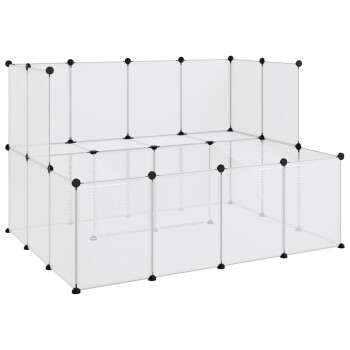 Kleintierkäfig PP Stahl Freigehege Transparent/Schwarz