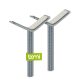 Zwei metallische Haustierpflegewerkzeuge mit strukturierten weißen Pads oben, mit einem grünen "bomi"-Logo auf einem Etikett.