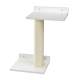 Arbre à chat blanc avec un poteau à gratter et deux plateformes plates pour grimper et se reposer.