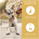 Flasche mit biologischer Bierhefe für Haustiere, beschriftet mit "BIO BIERHEFE", die ihre natürlichen Zutaten, Vitamine und Mineralien hervorhebt.