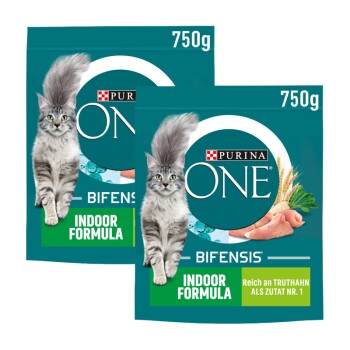 purina one bifensis indoor formula pour chats domestiques 2x750 g