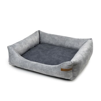 SoftColor luxury dog bed in grau color graphit/nature XL