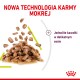 Mokra karma dla zwierząt z kawałkami w delikatnym sosie, z napisem "NOWA TECHNOLOGIA KARMY MOKREJ" i "Jednolite kawałki w delikatnym sosie."