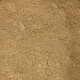 Nahaufnahme von feinem braunem granularem Einstreu/Substrat für Tiere mit sichtbaren Holz- und Hülsenpartikeln.