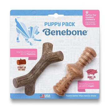 Puppy 2-Pack Maplestick/Zaggler Durable Dog Chew Toys