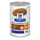 Hill's Prescription Diet Dosenfutter für Hunde mit der Bezeichnung "Nierenpflege", mit einer texturierten Fleischmischung und sichtbaren Aufschriften "Vom Tierarzt empfohlen" und "k/d".