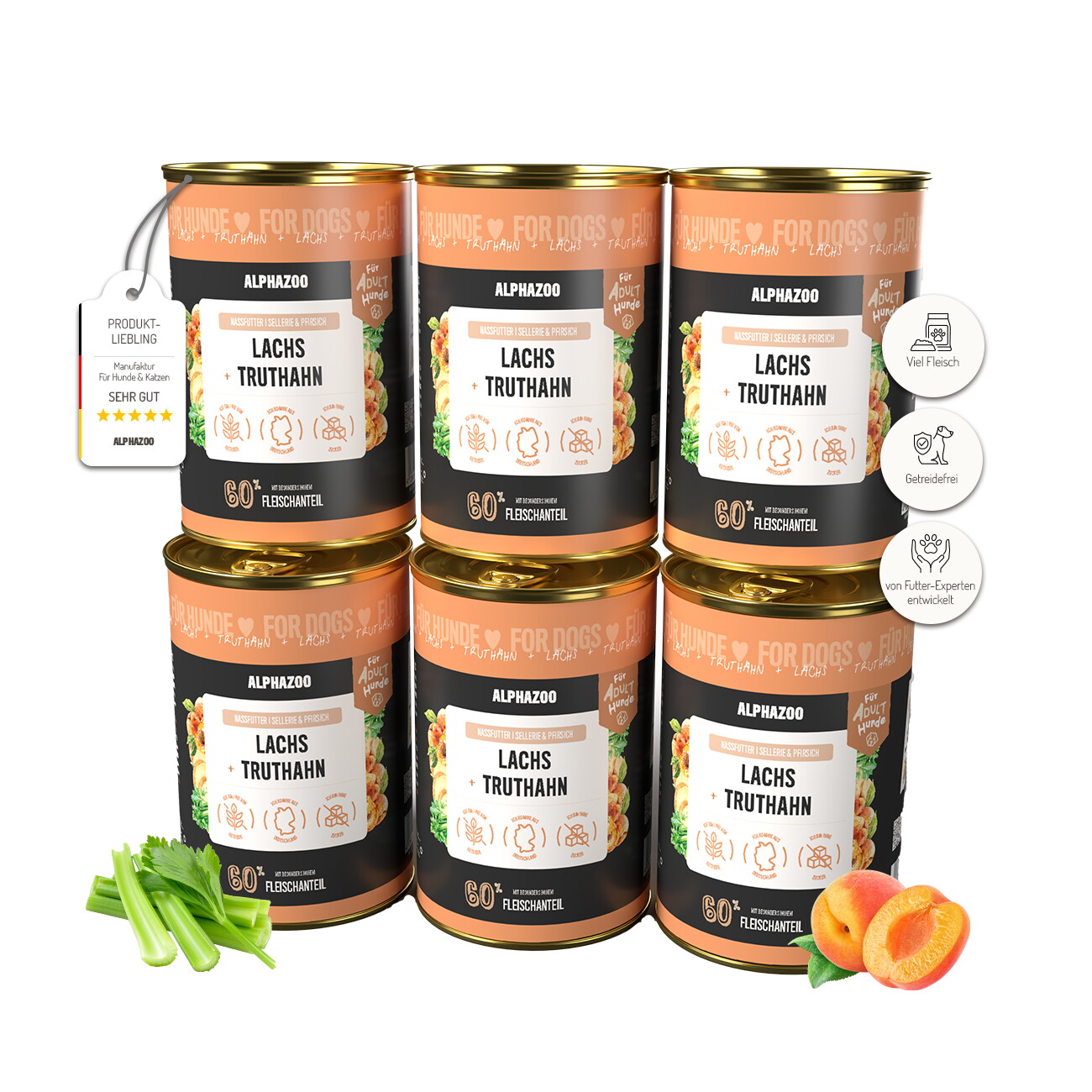ALPHAZOO wet food salmon + turkey for dogs