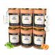 Sechs Dosen Alphazoo Hundefutter mit der Aufschrift „Lachs + Truthahn“ mit Sellerie und Aprikose, mit 60 % Fleischanteil und getreidefrei.