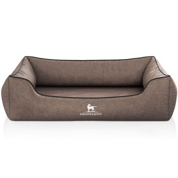 Orthopädisches Hundebett Amelie aus Velours mit Handwebcharakter braun XL