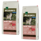 Deux sacs de 12 kg de nourriture pour animaux "Wilderness Adult Desert Sands", présentant un loup et listant 60 % de chameau et de cheval, 40 % d'huiles, 0 % de céréales.
