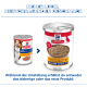 Hill's Science Plan Hundefutterdosen (alt vs. neu), sichtbarer Text: 'NEUER LOOK', 'Loaf Paté', 'MATURE ADULT 7+'