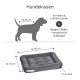 Hundebett für kleine bis mittelgroße Hunde, Maße 60 cm x 55 cm, 10 cm dick, geeignet für Rassen wie Beagle und Französische Bulldogge.