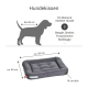Hundebett für kleine bis mittelgroße Hunde, Maße 60 cm x 55 cm, 10 cm dick, geeignet für Rassen wie Beagle und Französische Bulldogge.