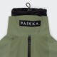 Grüne und schwarze Paikka Hundejacke mit Reißverschluss und verstellbarem Kordelkragen.