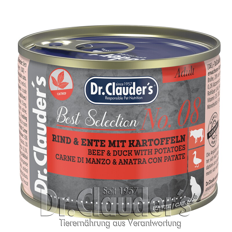 Dr. Clauder's Best Selection No8 Rind & Ente mit Kartoffeln 12x200 g