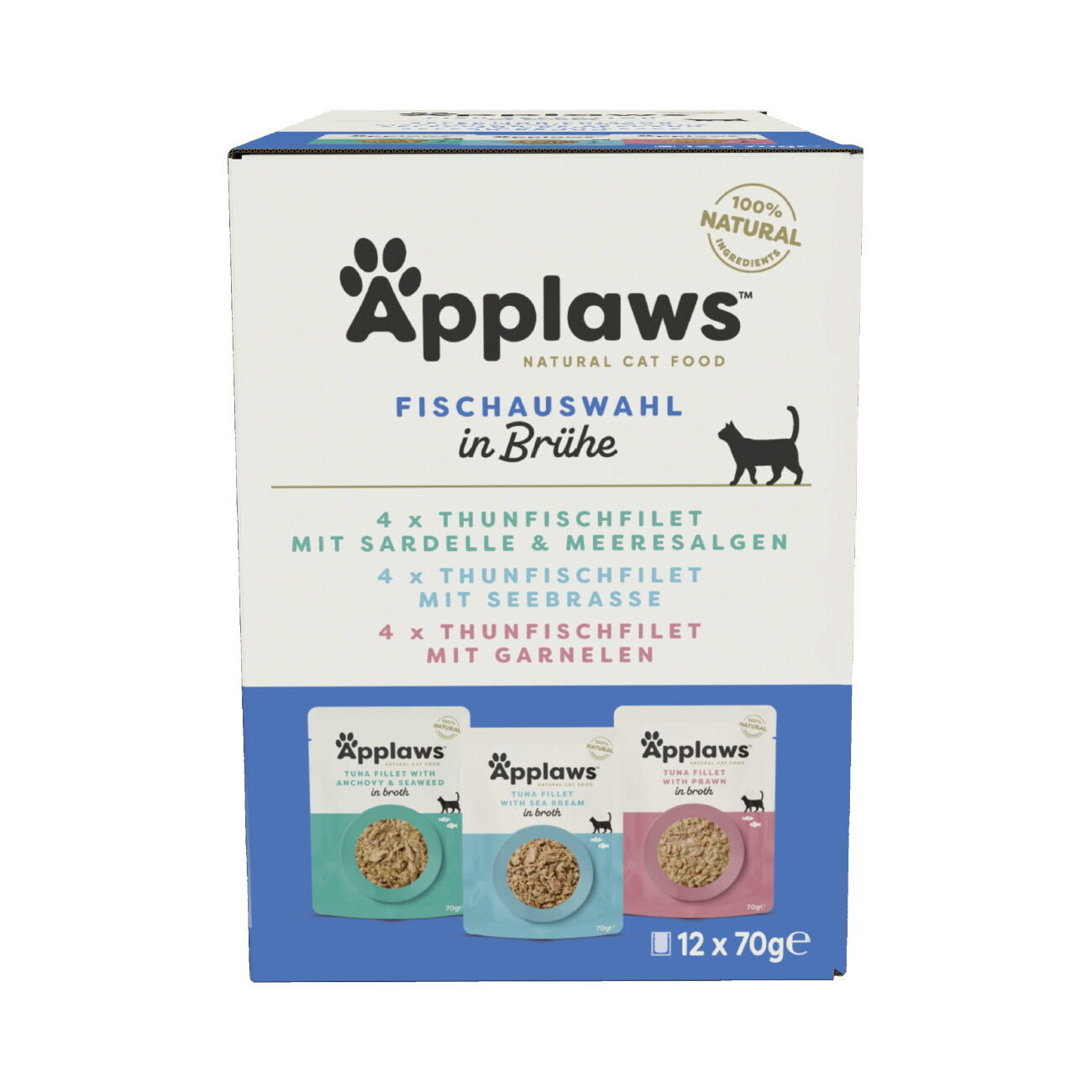 Applaws Nassfutter Katze Adult Multipack Fischvariation 12x70 g