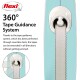 Flexi 360° Tape Guidance System, featuring a light blue design and a white tape outlet, allows smooth tape extension in all directions.