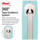 Flexi 360° Tape Guidance System, featuring a light blue design and a white tape outlet, allows smooth tape extension in all directions.