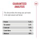 Guaranteed Analysis — 'This diet provides the energy your pet needs' Protein 9.4% Fat 2.6% Ash 1.5% Fibres 1% Moisture 82%