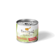 Dosenfutter für Katzen mit der Aufschrift "Ich liebe meine Katze" und einer verspielten Grafik einer orangefarbenen Katze, mit dem Wort "INSEKTEN" deutlich sichtbar.