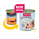 Zwei Animonda GranCarno Hundefutterdosen (alt & neu) mit 'NEW DESIGN'-Abzeichen, 'Reine Pute + Kartoffeln'