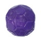 Balle jouet pour chien en caoutchouc texturé violette avec panneaux hexagonaux et logo KONG en relief.