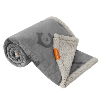 Wasserdichte Hundedecke Sherpa Fleece Grau L