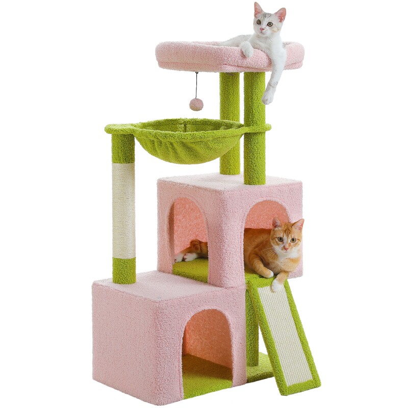 Pawz Road –Kratzbaum 104 cm–mit Höhlen rosa