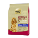 Select Gold Medium Hundefutterbeutel, 11-25 kg, gekennzeichnet mit "Sensibel" und Zutaten wie Büffel und Tapioka.