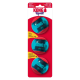 KONG Squeezz-Verpackung zeigt drei blaue, durchsichtige Bälle mit KONG-Aufschrift und roten, strukturierten Rändern.
