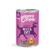 Dose mit Edgard Cooper Hundefutter, 400g, mit einem lila Etikett mit "Getreidefrei" und "WILD & ENTE" sowie Illustrationen eines Hundes und eines Rehs.