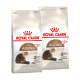 Torby z karmą dla kotów Royal Canin Senior Ageing dla kotów powyżej 12 lat, z brązowo-białym wzorem z obrazem kota i roszczeniami żywieniowymi.