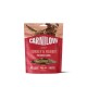 Sachet rouge Carnilove de viande séchée : Dinde & Lapin pour chiens adultes ; fenêtre avant avec friandises ; 90 % ingrédients d'origine animale, sans céréales ni pommes de terre