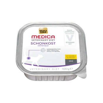 Select Gold Medica Veterinary Diet Schonkost, 100g, nourriture diététique pour chiens, avec une formule de pâté au poulet.