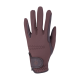 Braune Haustierpflege-Handschuh mit strukturiertem Griff, ausgestattet mit einem sicheren Riemen und dekorativen Nähten.