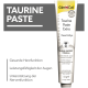 GimCat Taurin Paste Extra Tube (Heart & Eye), Banner 'TAURINE PASTE', deutsche Nutzenangaben, 50 g, ohne Zuckerzusatz.