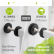 Vergleich der Installationsmethoden: "Klemmen" (5 min, kein Bohren) vs. "Bohren" (10 min). Hebt die einfache Installation hervor und enthält Zubehör.