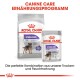 Royal Canin Hundefutterverpackung mit "Sterilisierten" Produkten für Mini- und alle Größen, die eine ideale Gewichtserhaltung fördert.