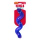 Distributeur de friandises en caoutchouc torsadé KONG Treat Spiral bleu sur emballage rouge/blanc, avec l'inscription «KONG Treat Spiral» et la taille «Small».