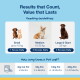 Feeding Guidelines - Results that Count, Value that Lasts. Small up to 10kg 1 scoop; Medium 10-25kg 2 scoops; Large 25kg+ 3 scoops.