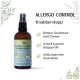Flasche 'ALLERGO CONTROL Knabberstopp' Spray mit Tier‑Label; deutsche Checkliste mit Vorteilen.