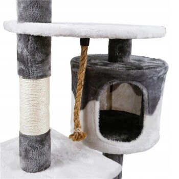 H-förmiger Katzenbaum – Stabiler Kratzbaum mit Kuschelhöhle & Sisal-Kratzstämmen