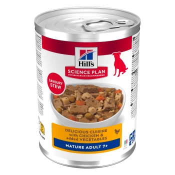 Hill's Science Plan dog food can, Savoury Stew: chicken & vegetables, 'Mature Adult 7+'