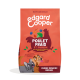 Sac orange Edgard Cooper étiqueté « Poulet Frais et Saumon » (poulet et saumon frais) et « Chiens seniors médium »