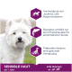 Hundefutter mit der Aufschrift "SENSIBLE HAUT ab 1 Jahr" für empfindliche Hunde; reduziert Juckreiz, verwendet ein einzelnes Protein und enthält Probiotika.