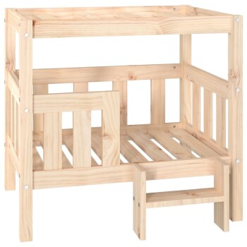 erhöhtes Hundebett aus Kiefernholz naturfarben 63,5 cm, 70 cm, 63,5 cm