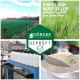 Collage mit grünen Feldern, Gras, Produktionslinie mit weißen Flaschen und einer Pulverschaufel, mit Görges Naturpharma Logo und deutschem Text.