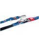 Blaue Hundeleine mit Rettungsringmuster, Metallkarabiner und Schnapphaken, rotes Logofeld und sichtbares "URBAN PETS"-Etikett.